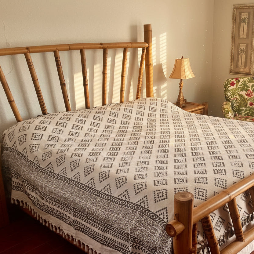 Carthage Fouta Bedspread XXL | Reversible King & Queen | 94"x114" Cotton