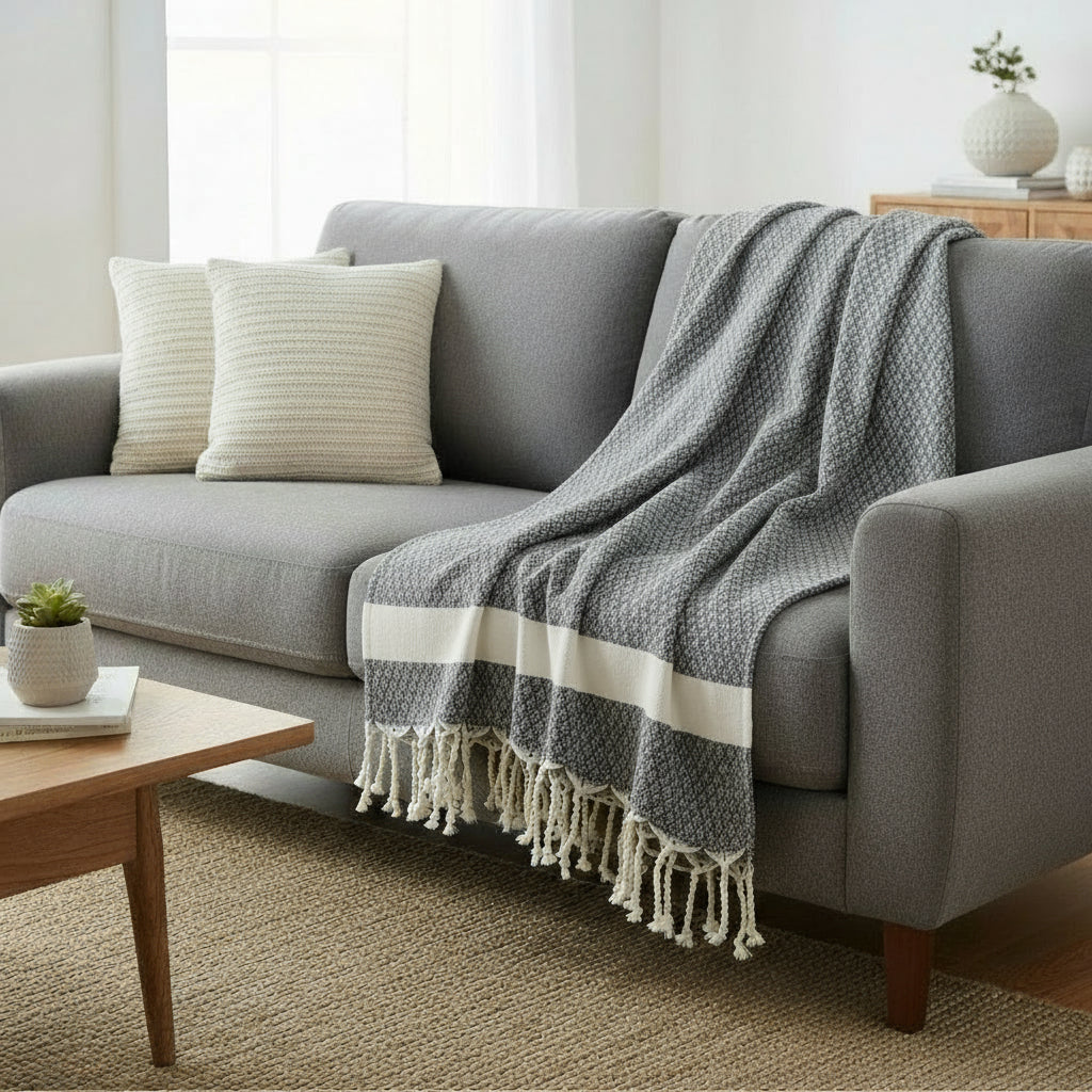 Saida Square Fouta | Herringbone Weave 100% Recycled Cotton | 78"x78"