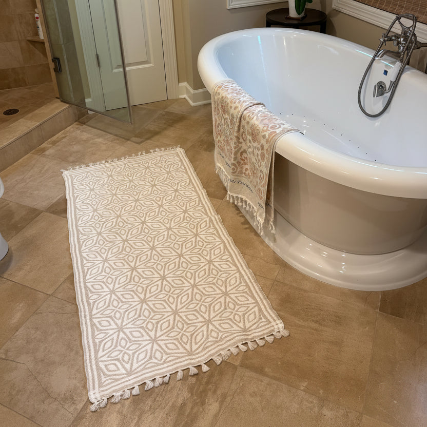 Fleurs Fouta Towel | Floral Damask 100% Cotton | The Fouta Spa