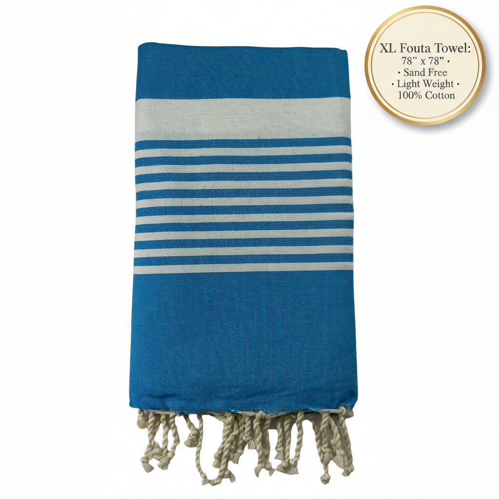 Square Nautica Fouta Towel - 78"x78" Oversized Beach Blanket & Throw