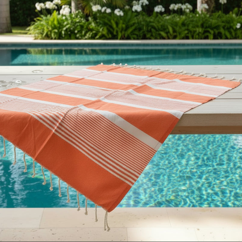 Square Nautica Fouta Towel - 78"x78" Oversized Beach Blanket & Throw