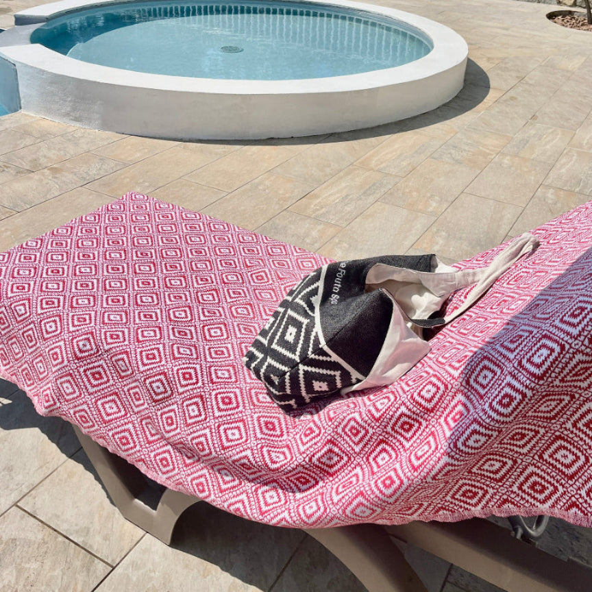 Paris Fouta Towel | Damask Weave 100% Cotton | The Fouta Spa