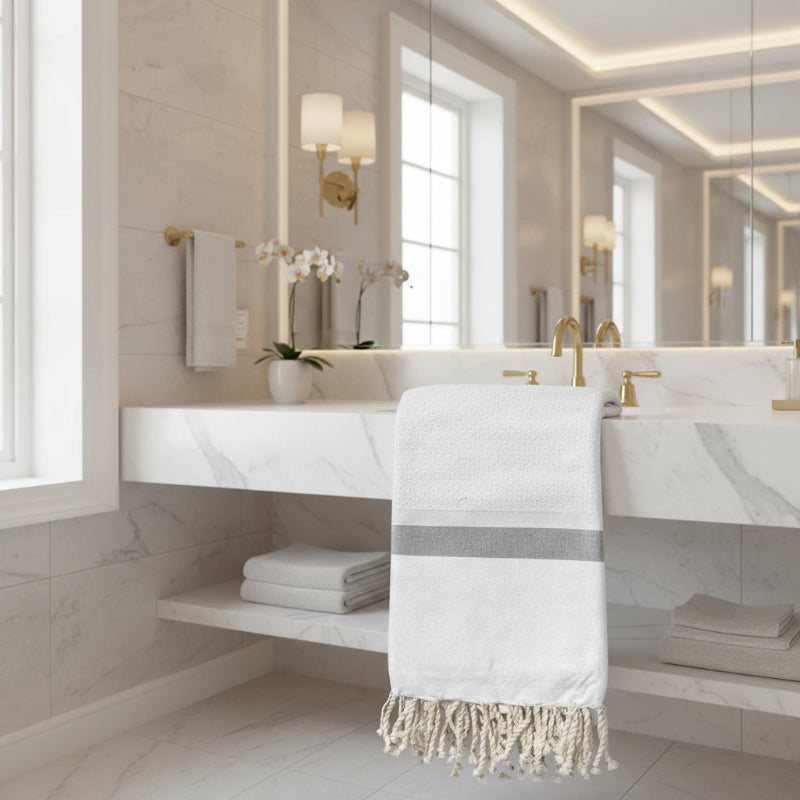 Saida Fouta Towel - Elegant Herringbone Weave 100% Cotton