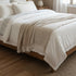 Taupe - Beige - Squares → XL Heirloom Fouta Bedspread in Taupe Beige Geometric Squares - Sofa Throw | The Fouta Spa
