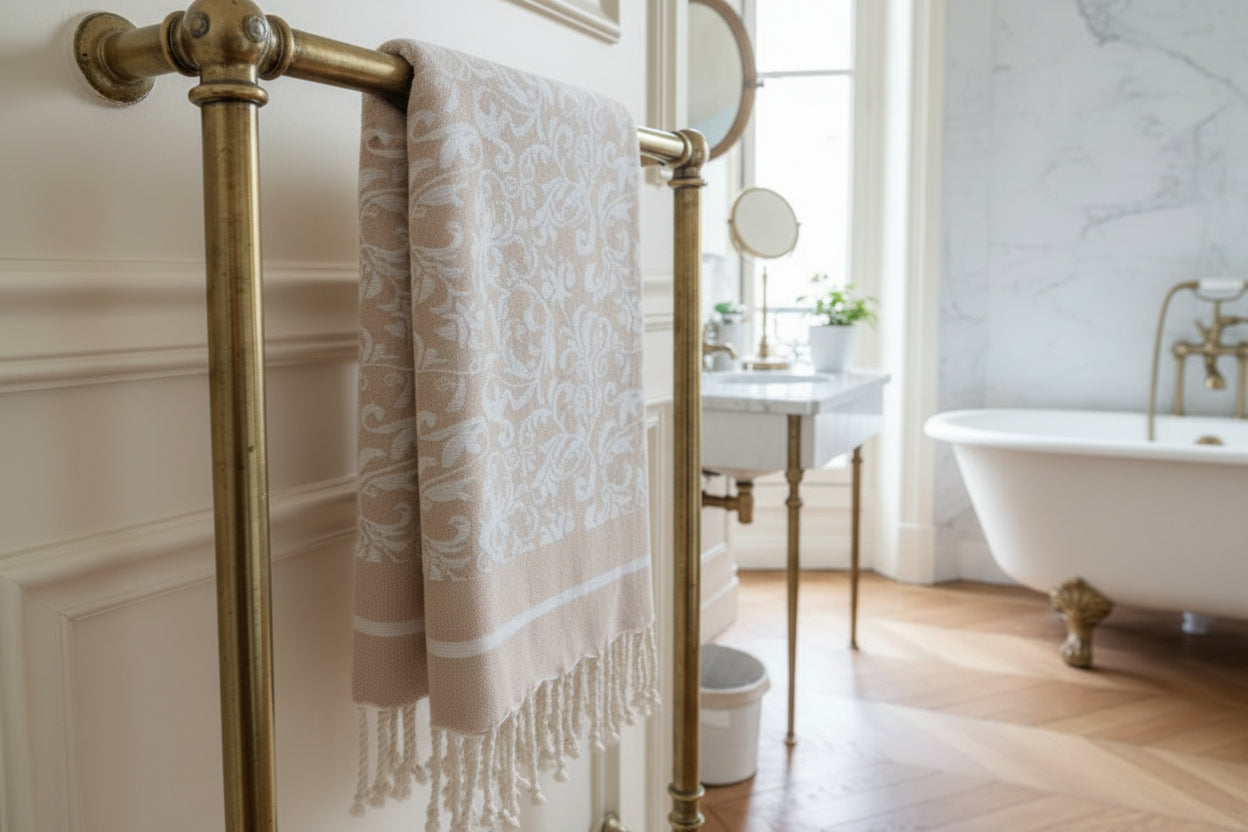 Fleurs Fouta Towel - Damask Weave 100% Cotton