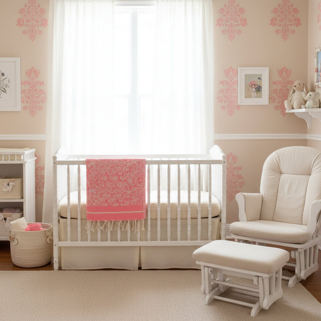 Fleurs Fouta Towel - Damask Weave 100% Cotton