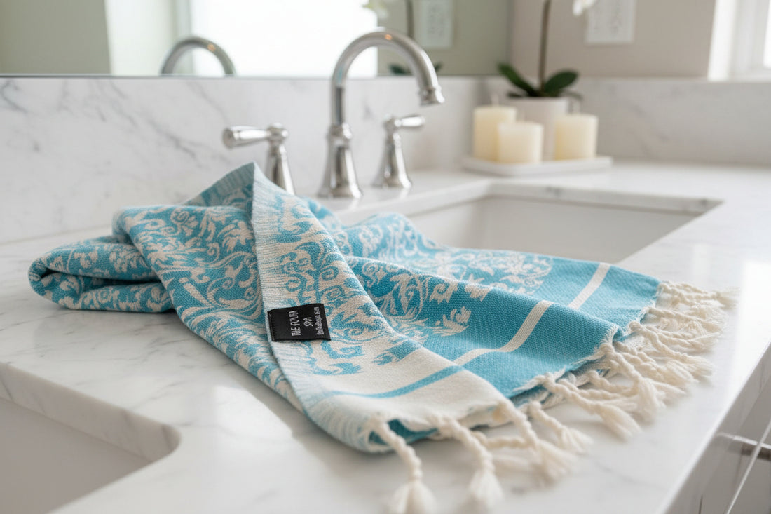 Fleurs Fouta Towel - Damask Weave 100% Cotton