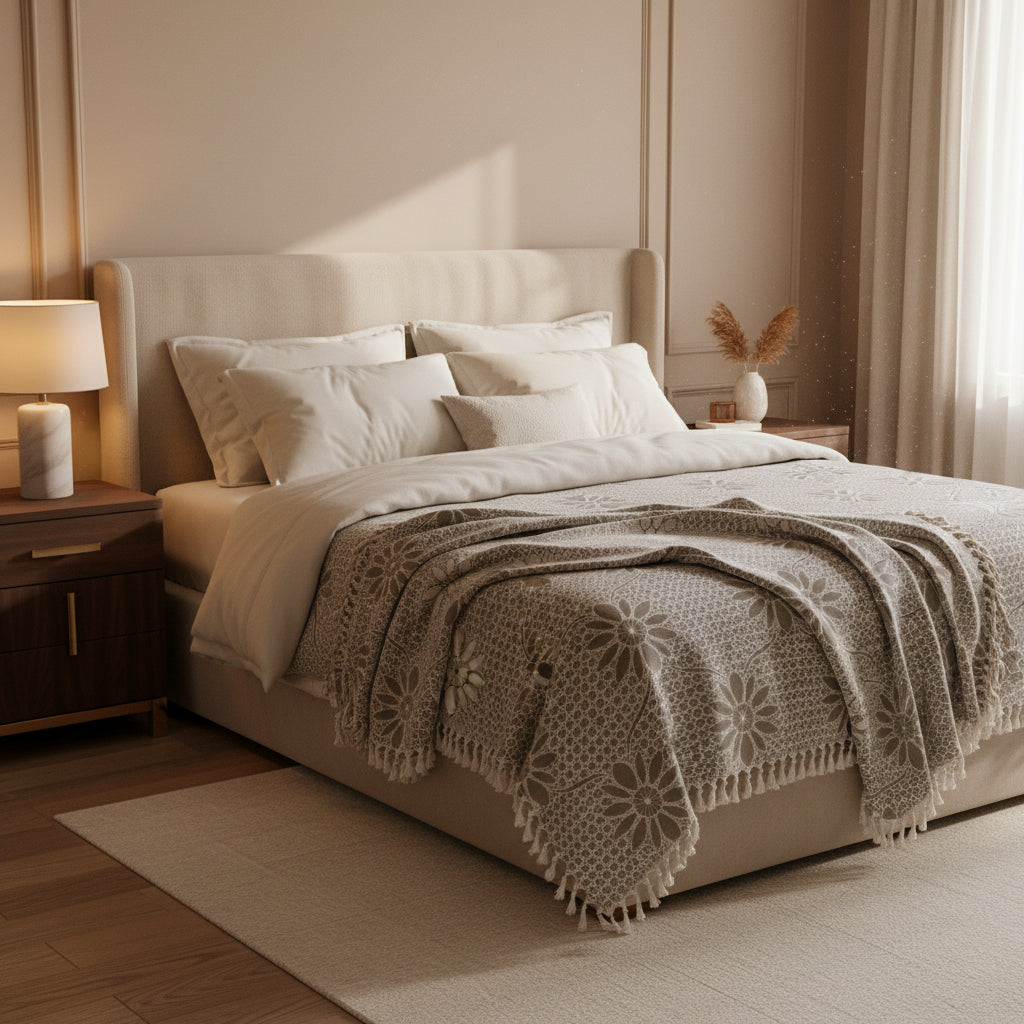 Fouta Bedspread - XXL - Big Flowers