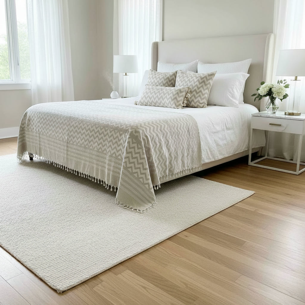 XXL Zigzag Bedspread Set with 2 Shams