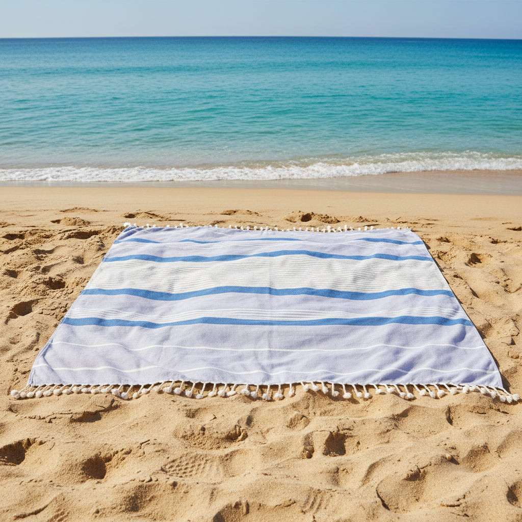 Square Nautica Fouta Towel - 78"x78" Oversized Beach Blanket &amp; Throw