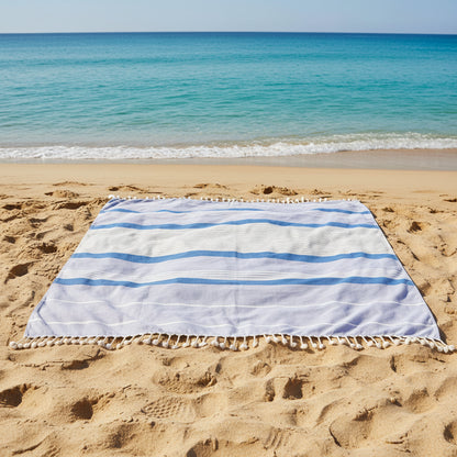 Square Nautica Fouta Towel - 78"x78" Oversized Beach Blanket &amp; Throw