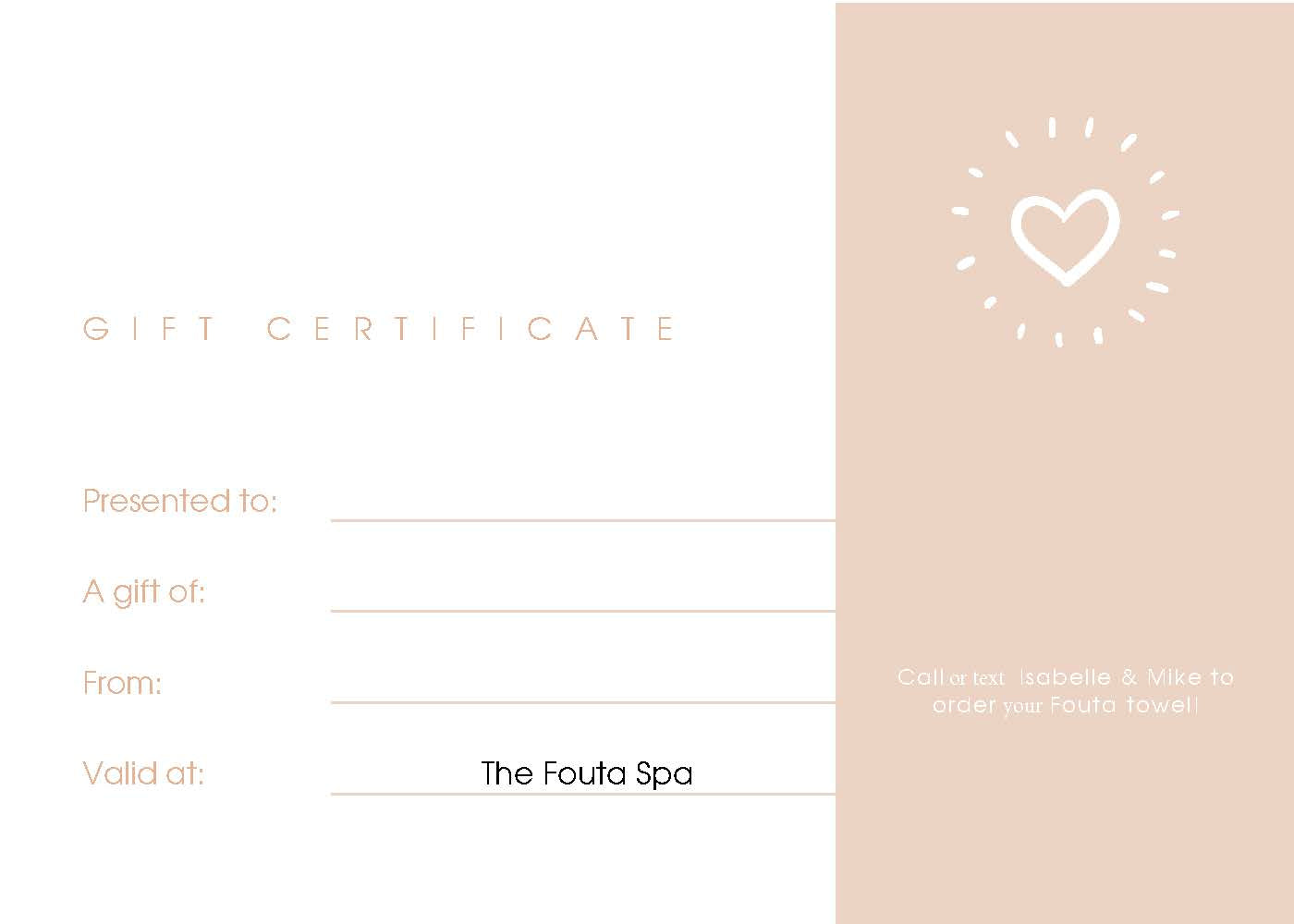 The Fouta Spa gift card